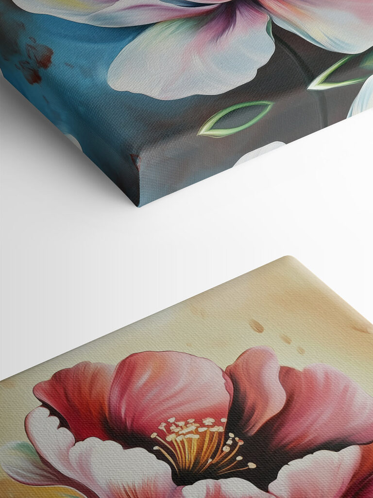 Painting of flowers on a yellow background Painting of flowers on a yellow background