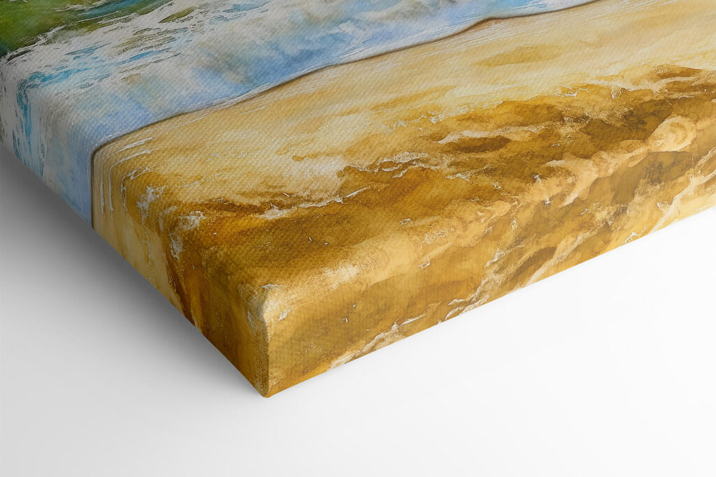 Watercolor of waves crashing on a beach Watercolor of waves crashing on a beach