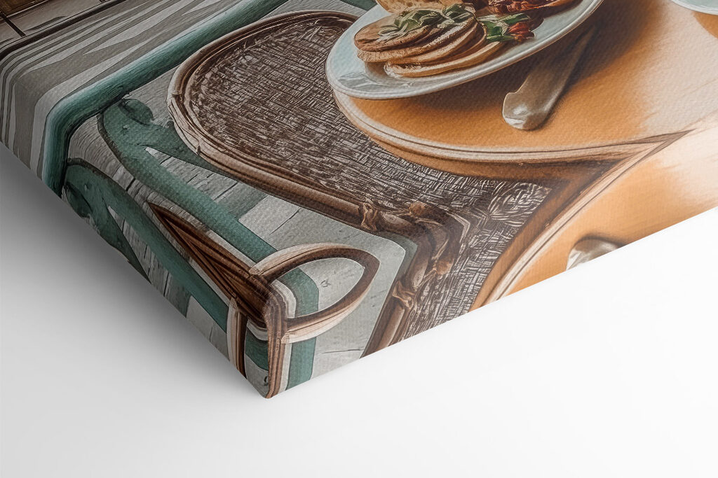 Table with a plate of food and a cup of coffee on it Table with a plate of food and a cup of coffee on it