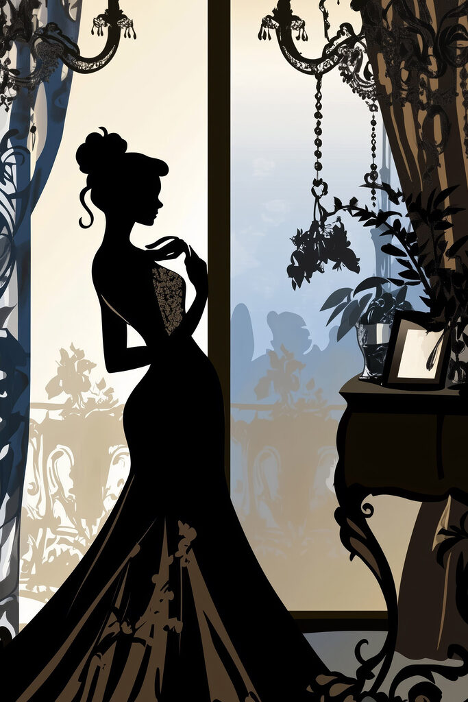 Silhouette of a woman in a dress Silhouette of a woman in a dress