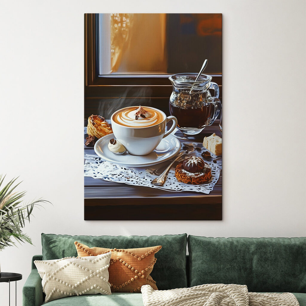 Cup of coffee and a pitcher of tea