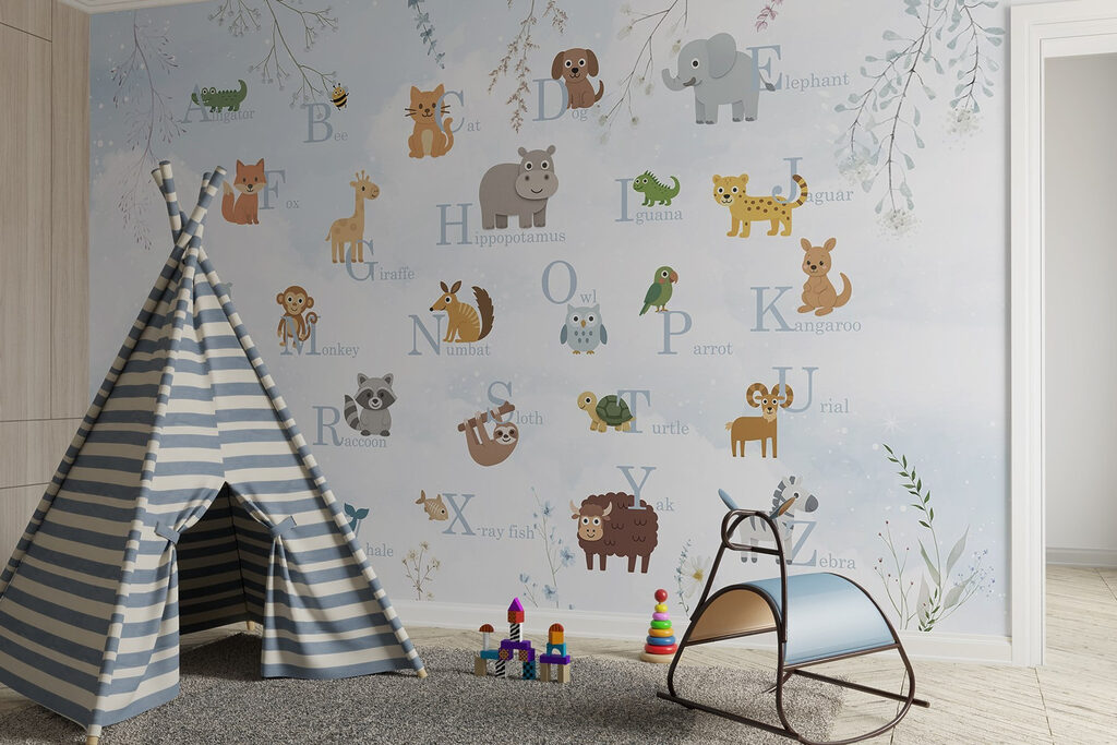 Group of animals with letters Group of animals with letters