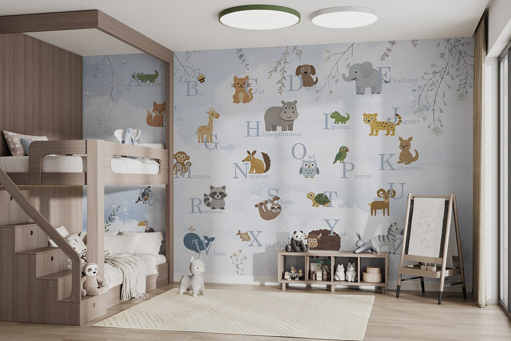 Group of animals with letters Group of animals with letters