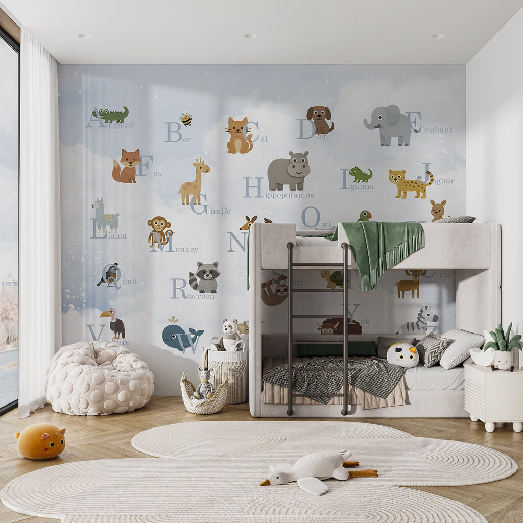 Group of animals with letters