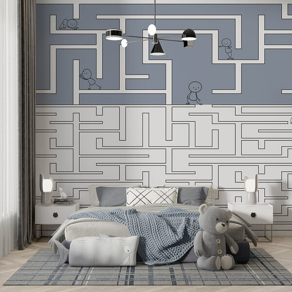 Maze with people walking on the ground