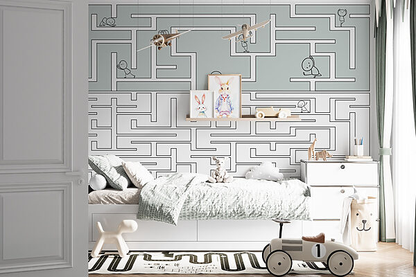 Maze with people walking through the maze