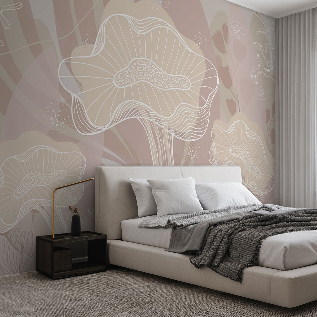 White outline of mushrooms White outline of mushrooms