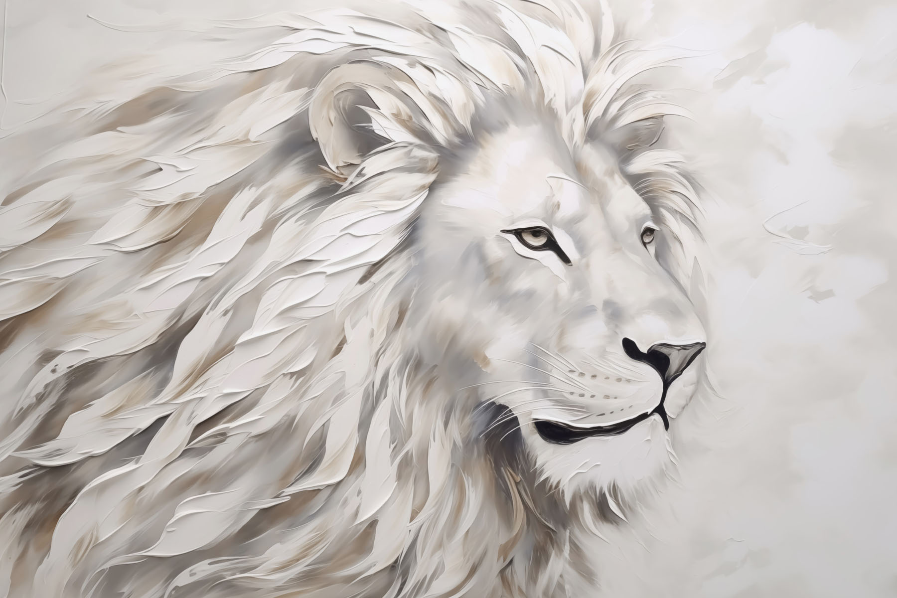 White lion with long hair White lion with long hair