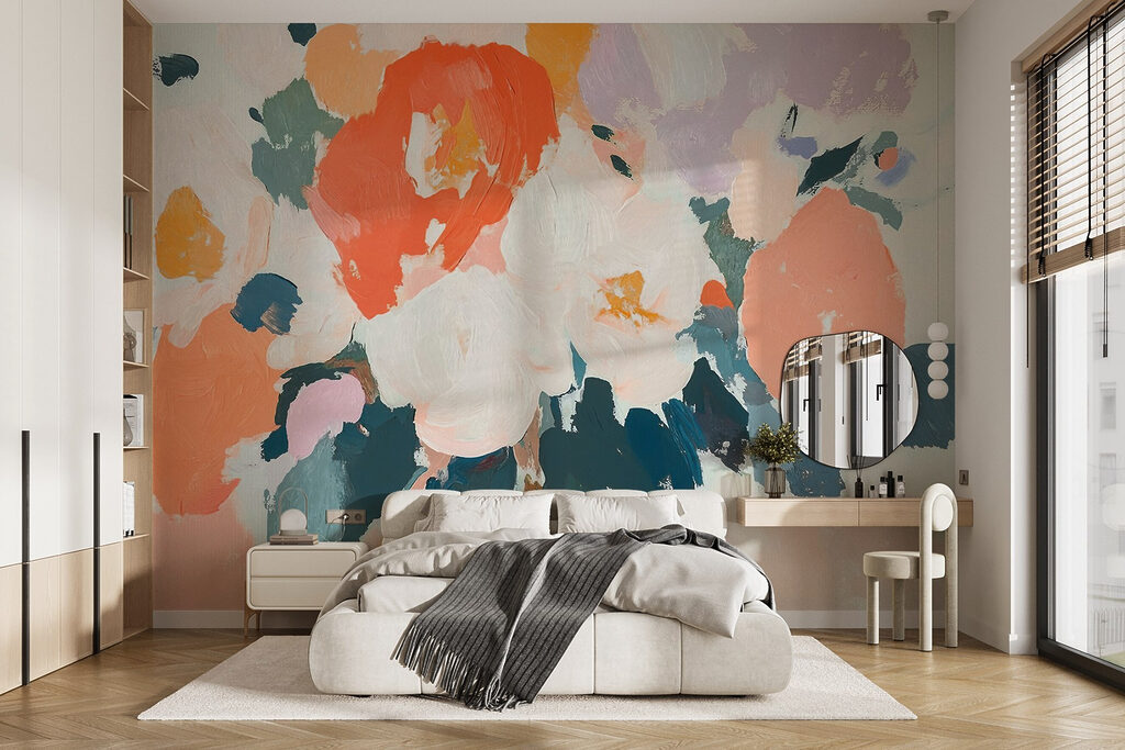 Painting of flowers with different colors