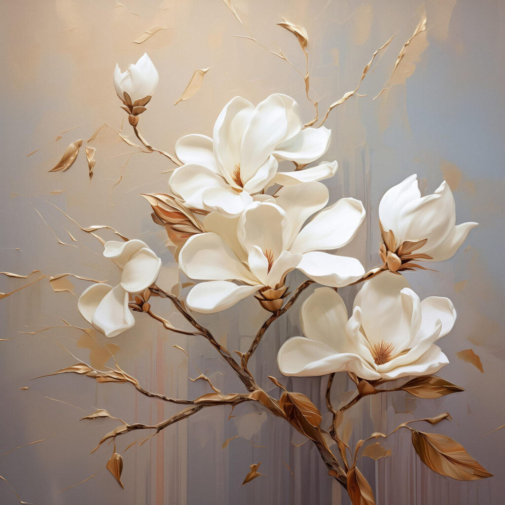 Painting of white flowers