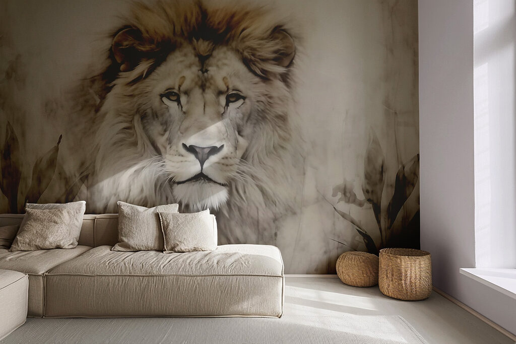 Majestic lion in serene surroundings Majestic lion in serene surroundings