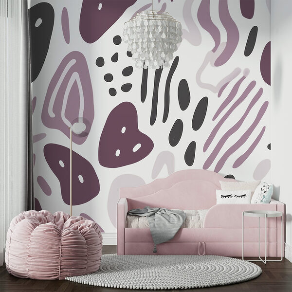 Pattern of purple and black shapes Pattern of purple and black shapes