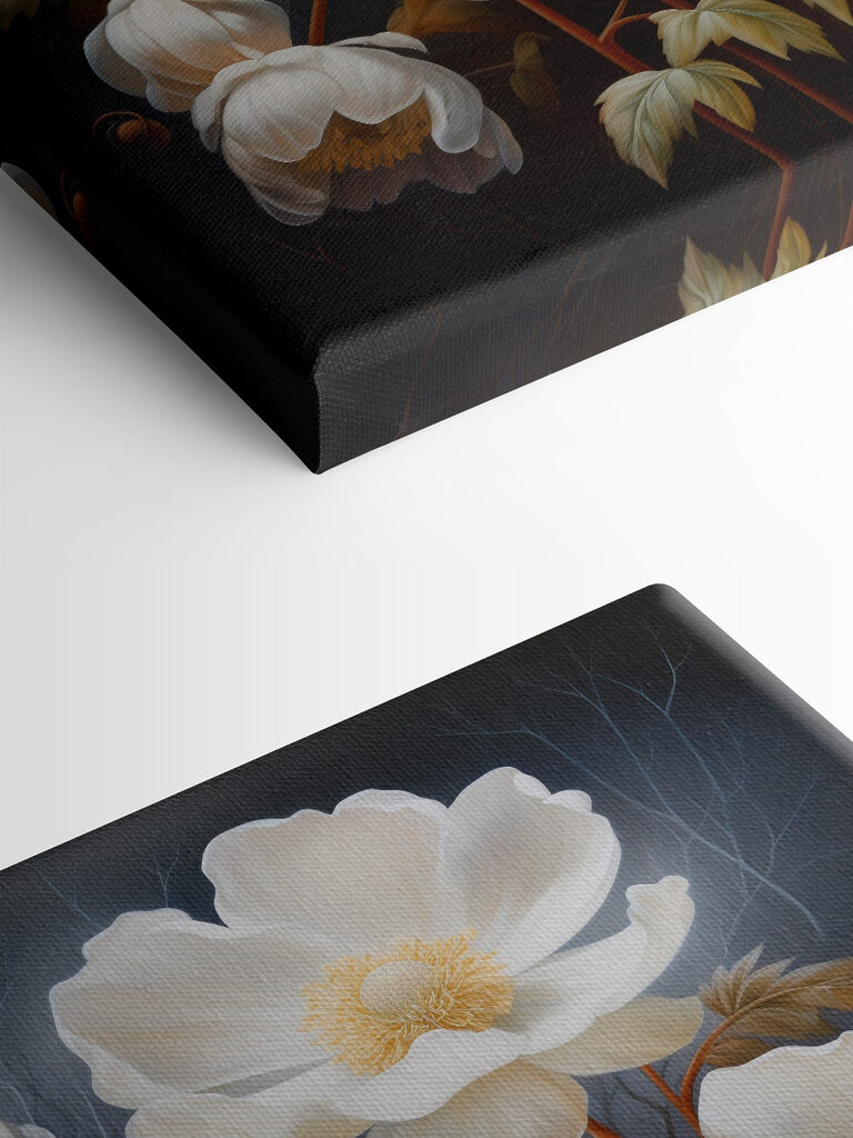 Painting of white flowers Painting of white flowers