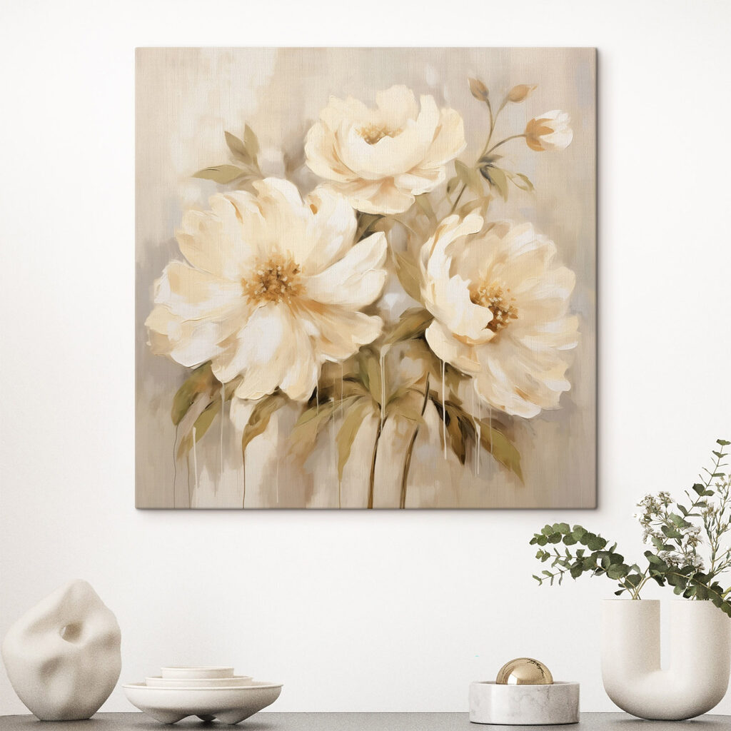 Painting of flowers on a wall