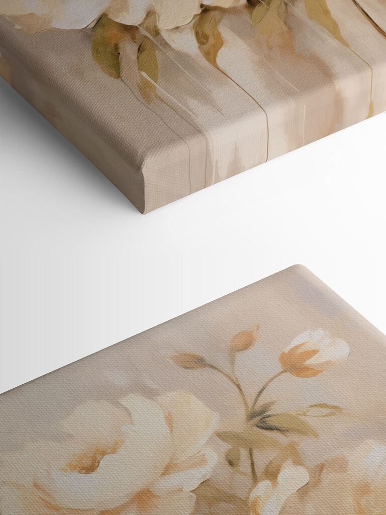 Painting of flowers on a wall