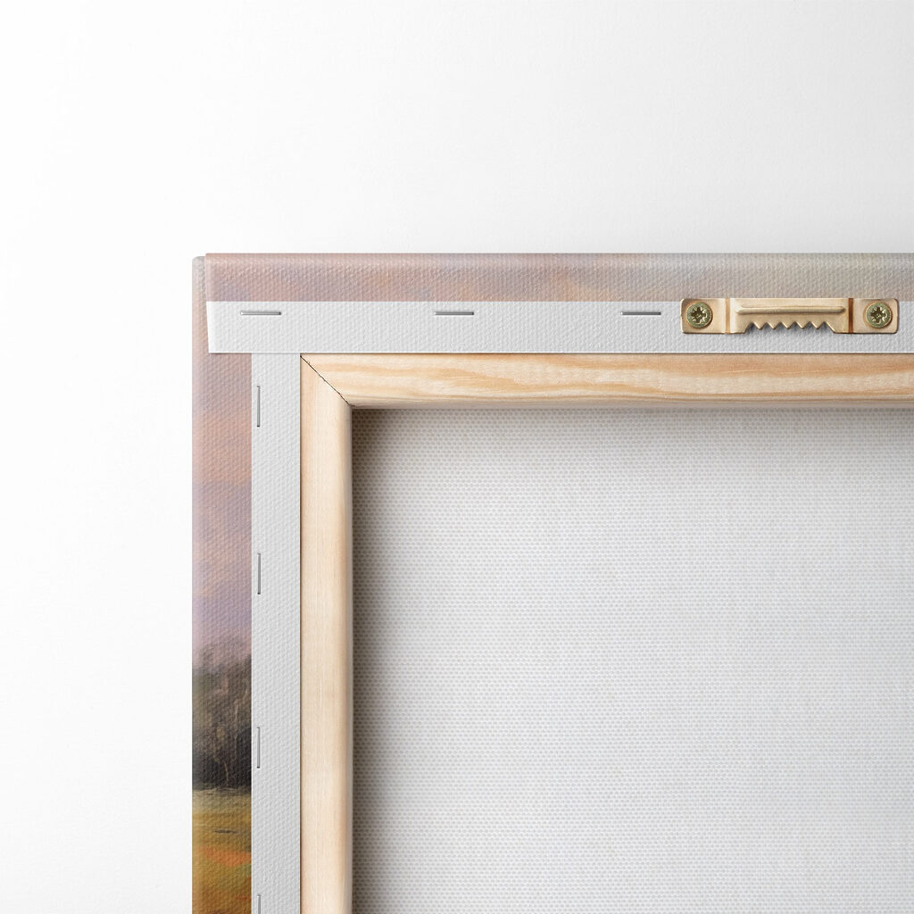 Painting of a lake with flowers Painting of a lake with flowers