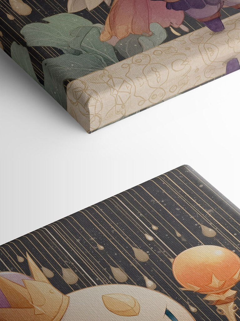 Cartoon of a little angel with wings and a crown holding a staff Cartoon of a little angel with wings and a crown holding a staff