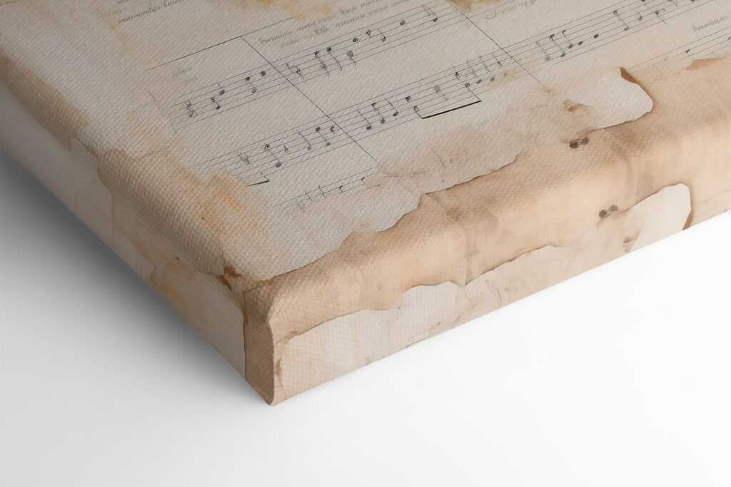 Painting of flowers on a sheet of music Painting of flowers on a sheet of music