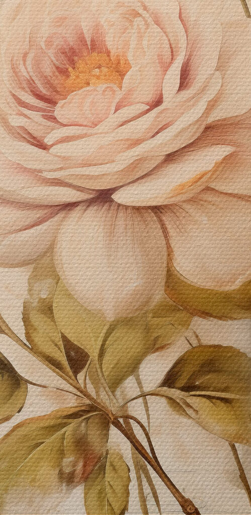 Painting of flowers on a sheet of music Painting of flowers on a sheet of music