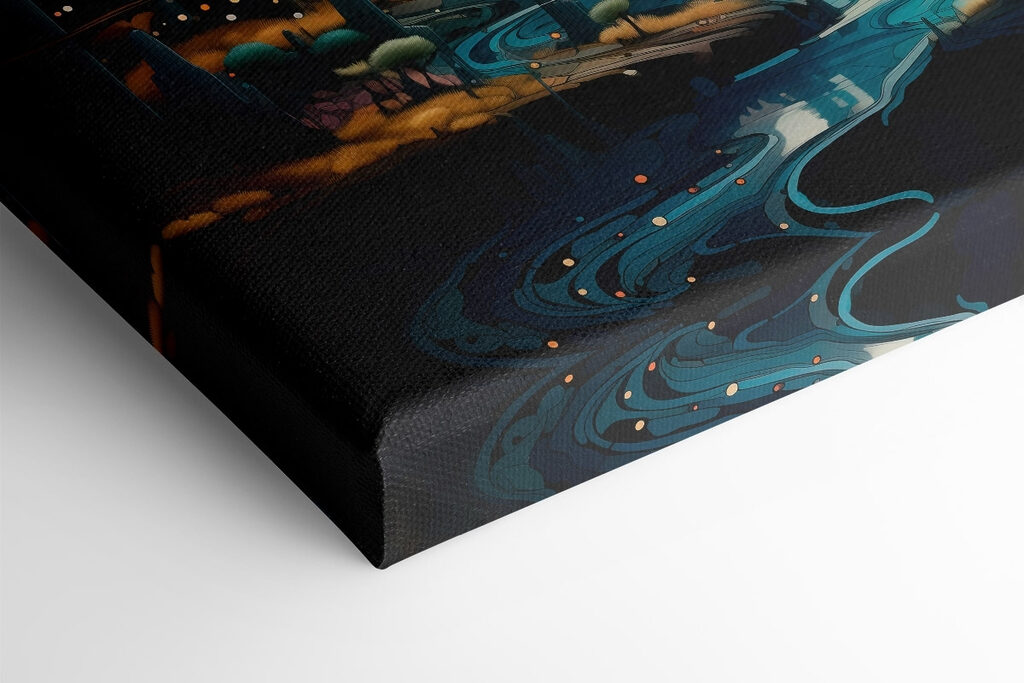 Landscape with trees and planets Landscape with trees and planets