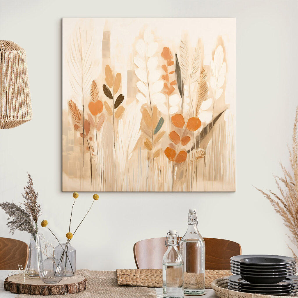 Painting of plants with leaves