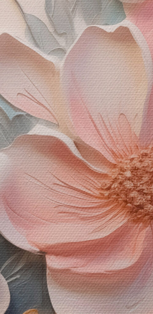 Painting of flowers and leaves Painting of flowers and leaves