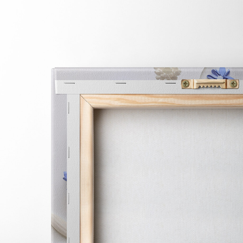 Blue and white paper flowers