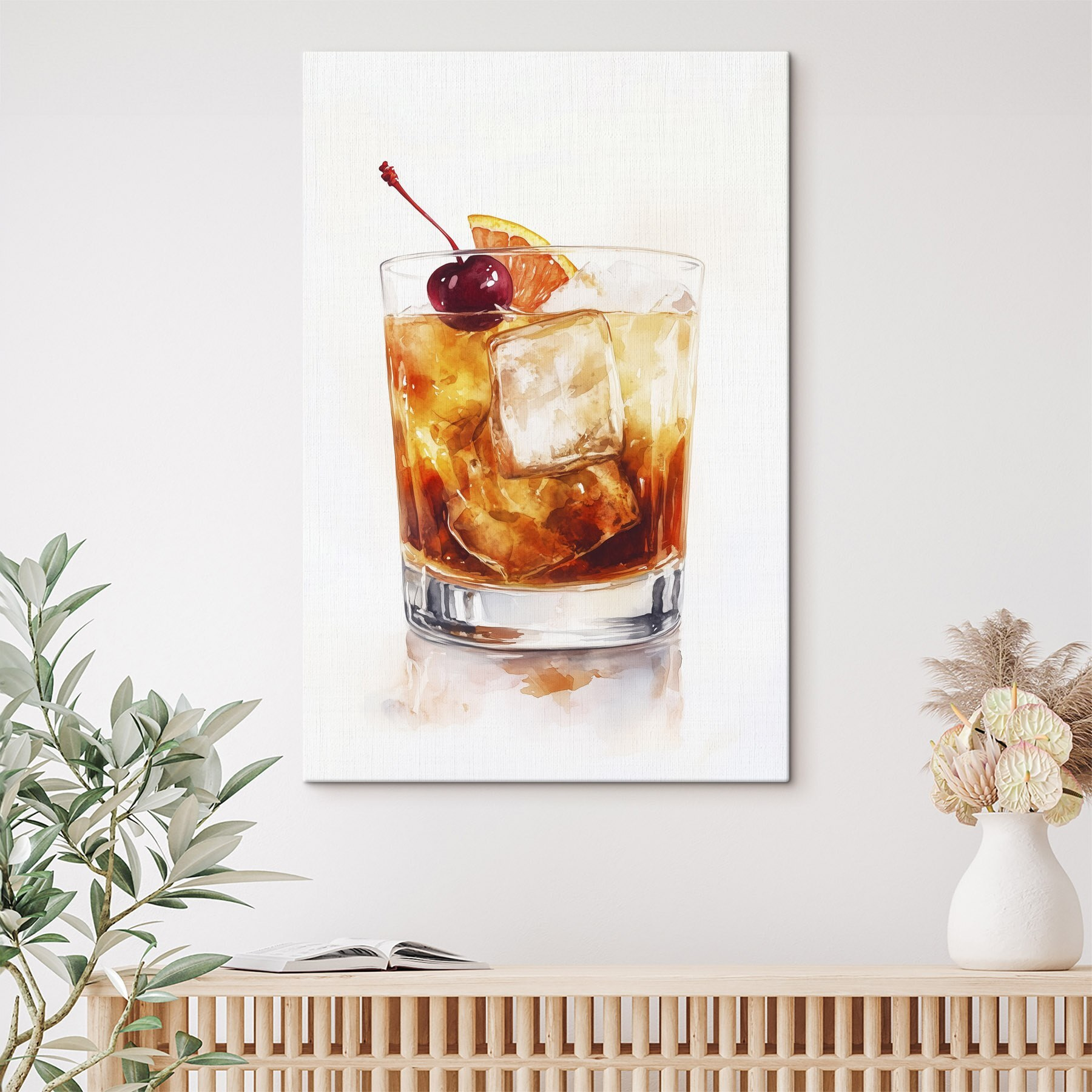 Glass with ice and a cherry on top Glass with ice and a cherry on top