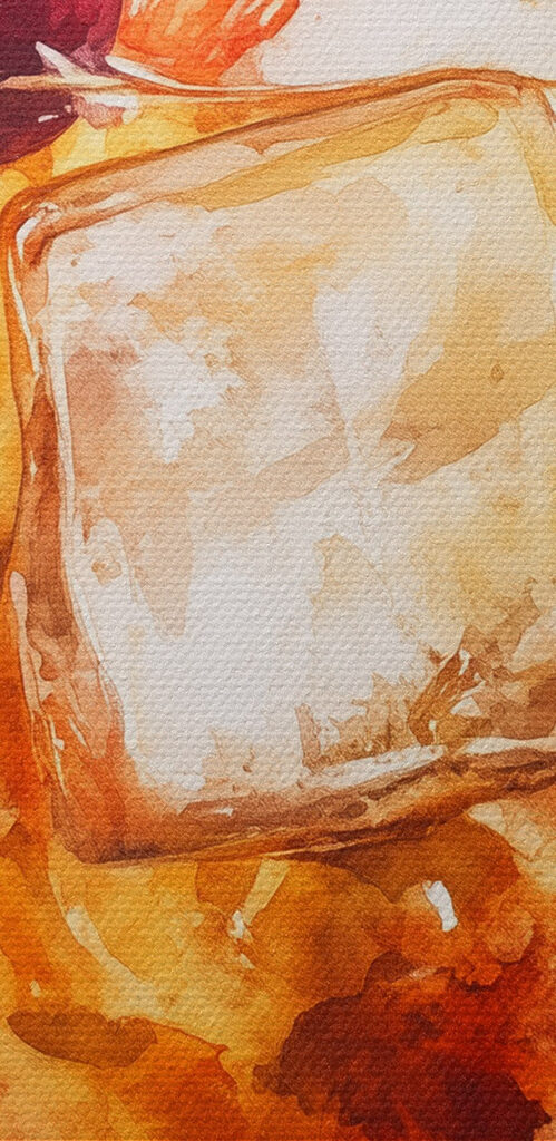 Glass with ice and a cherry on top Glass with ice and a cherry on top