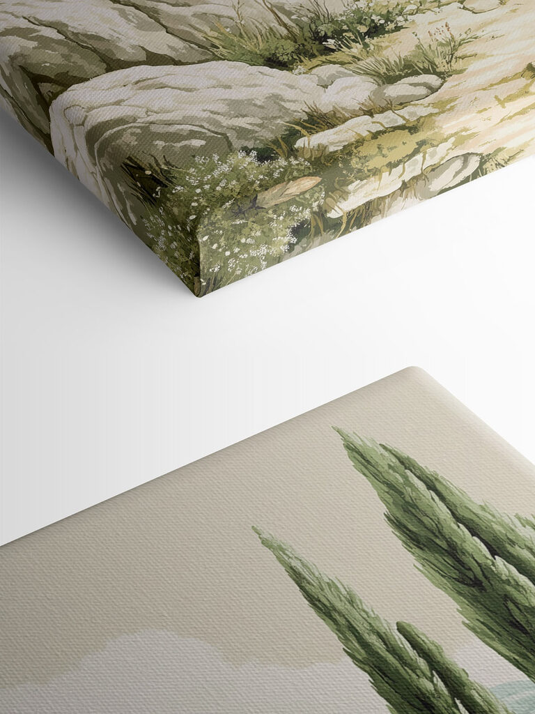 Landscape with trees and hills