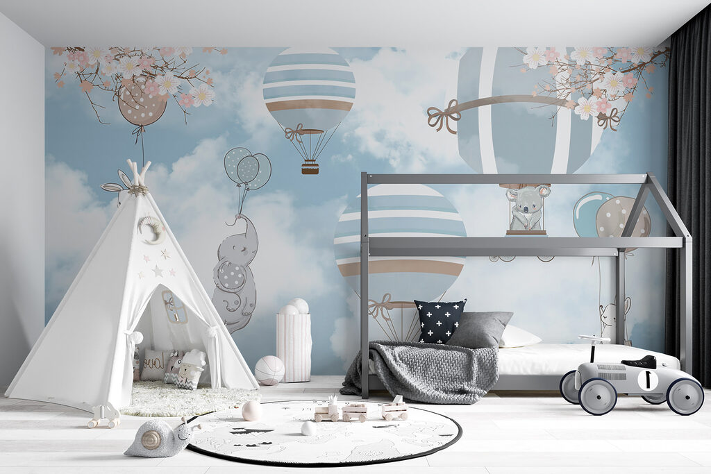 Group of elephants in the sky