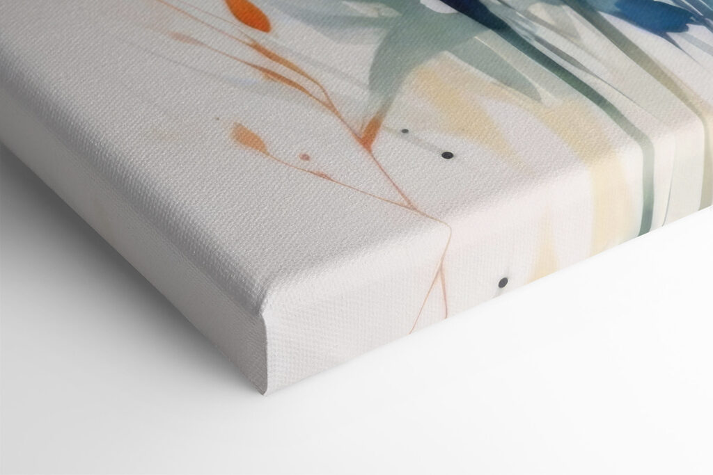 A painting of flowers and leaves