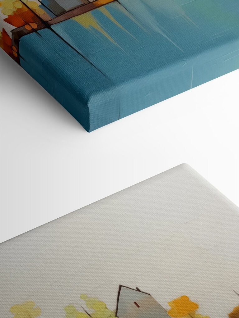 Painting of houses and trees Painting of houses and trees