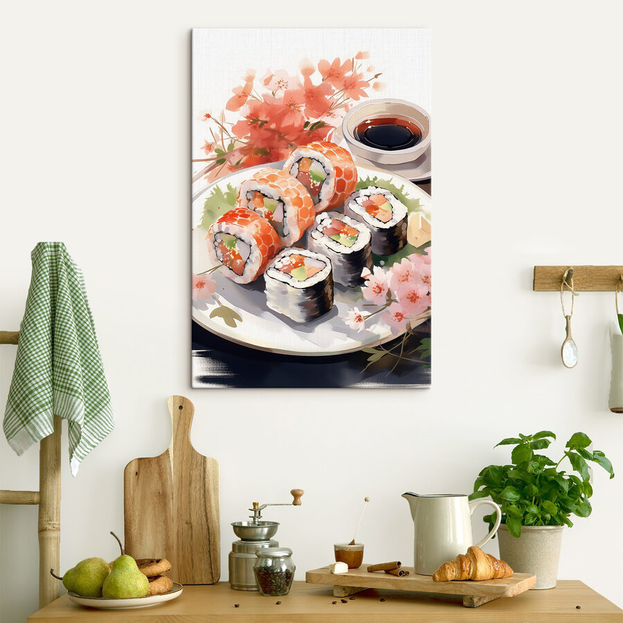 Tanier so sushi a omáčkou