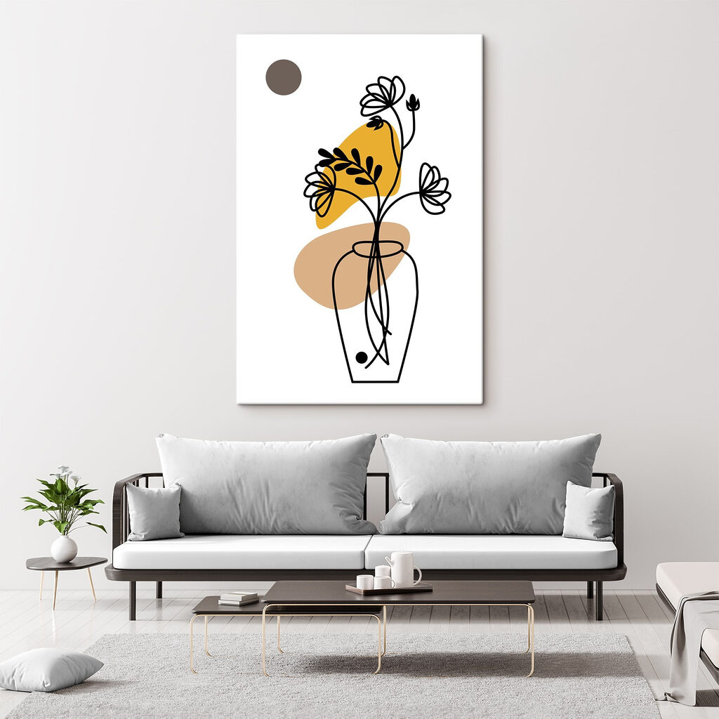 A drawing of a flower in a vase