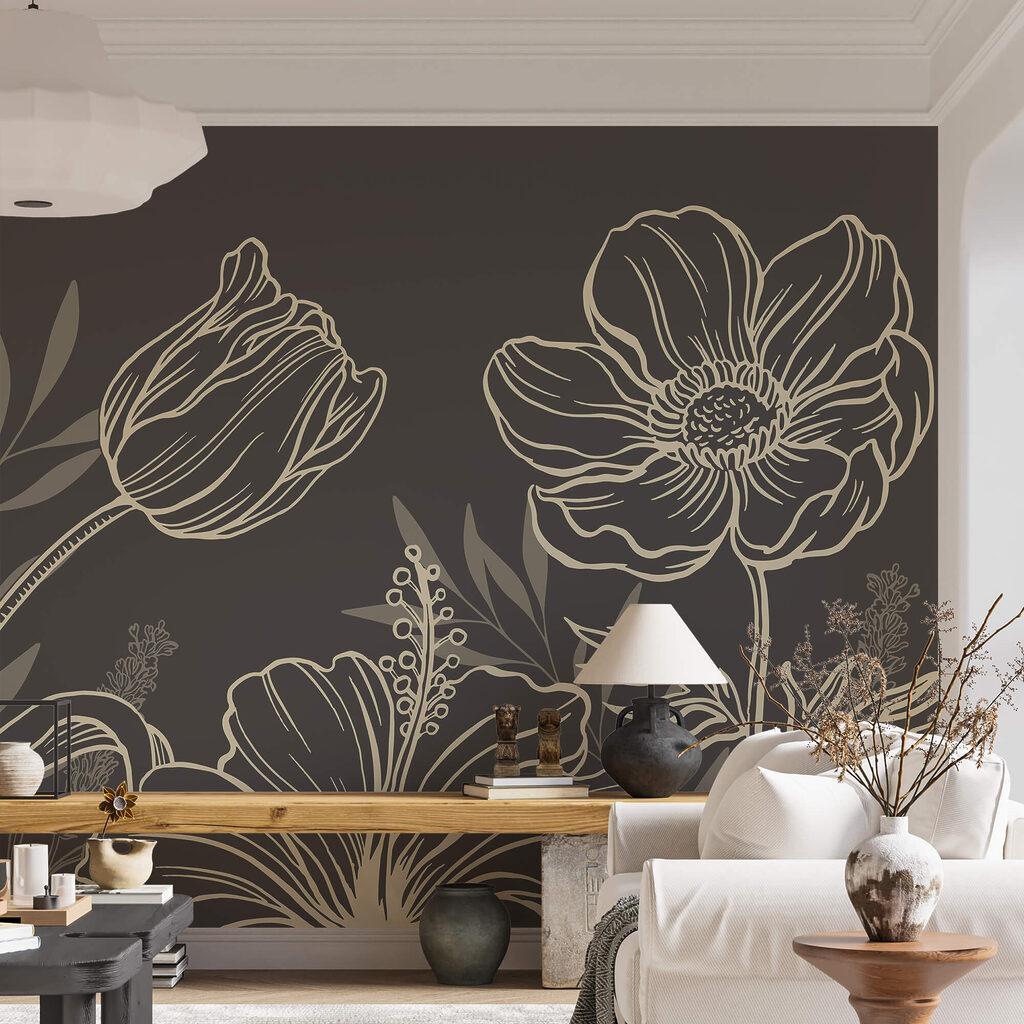 Jemný dizajn kvetinových línií Jemný dizajn kvetinových línií