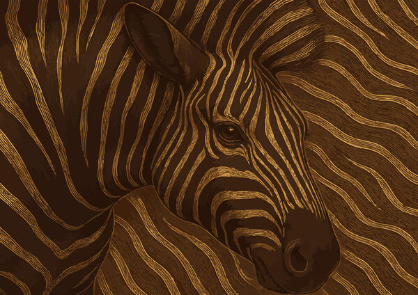Zebra v abstraktných farebných víroch Zebra v abstraktných farebných víroch