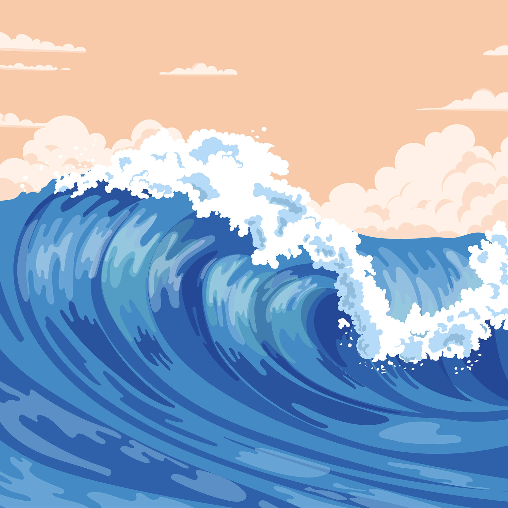 t00043p - Veľká vlna so spenenými vlnami - tegory