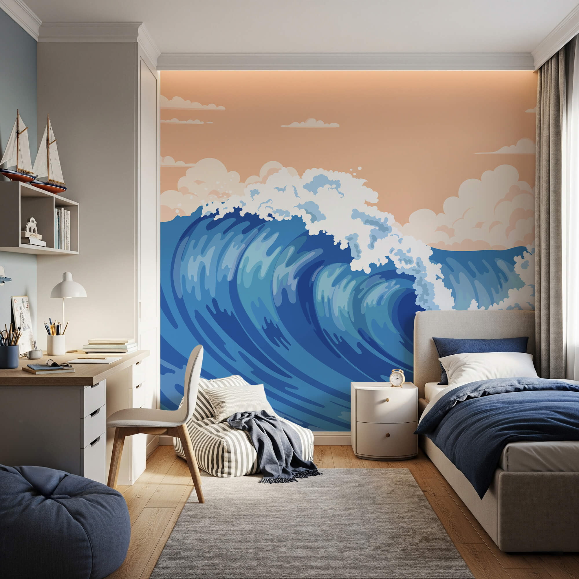 Veľká vlna so spenenými vlnami