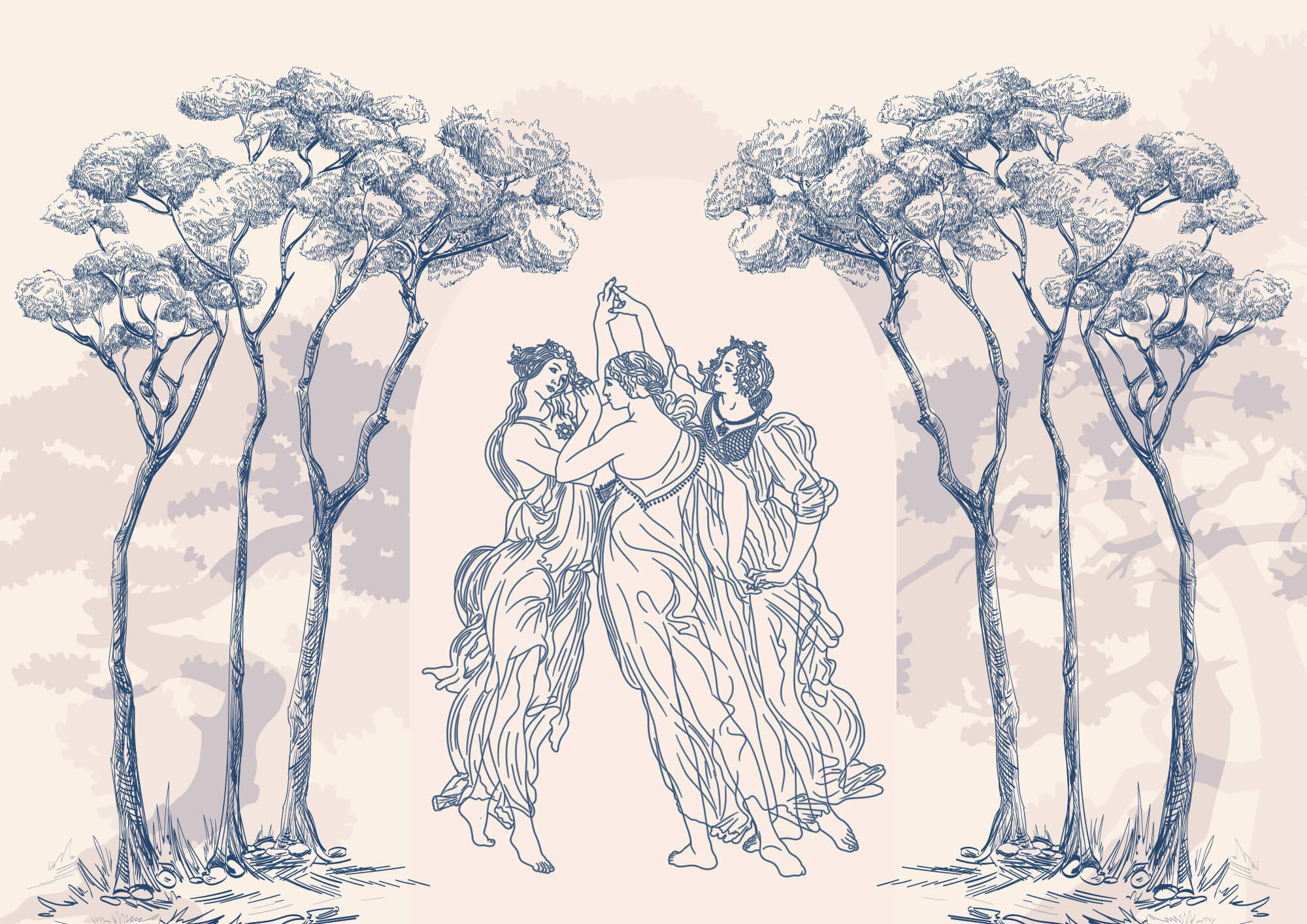 Group of people dancing under trees Group of people dancing under trees