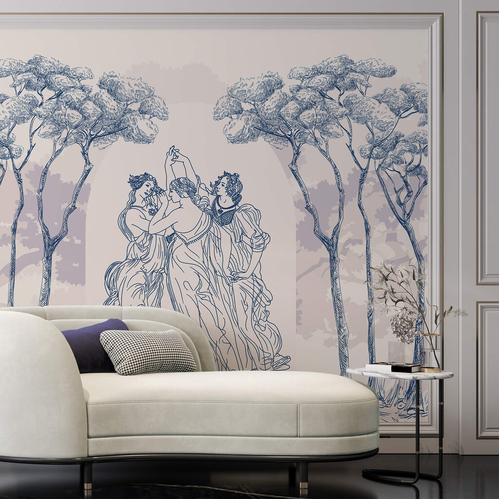 Skupina ľudí tancujúcich pod stromami Skupina ľudí tancujúcich pod stromami