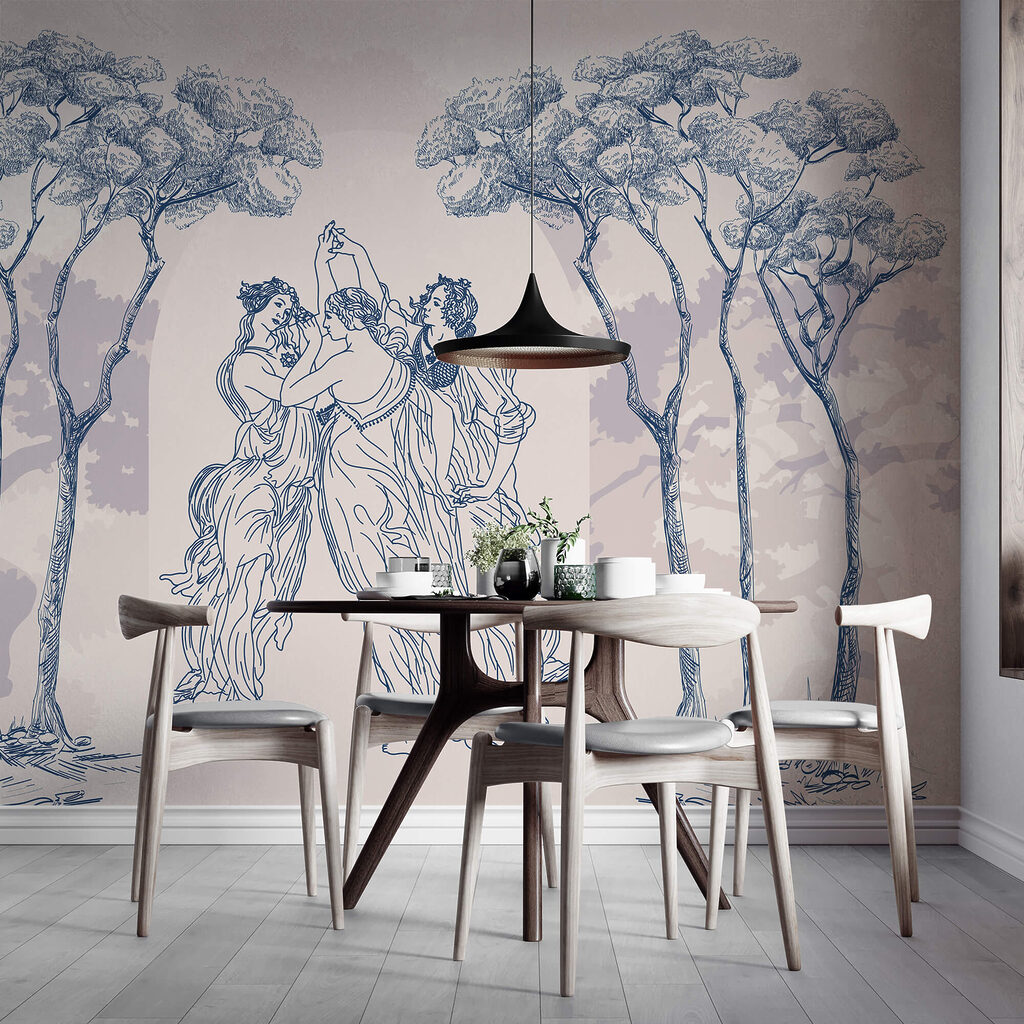 Skupina ľudí tancujúcich pod stromami Skupina ľudí tancujúcich pod stromami