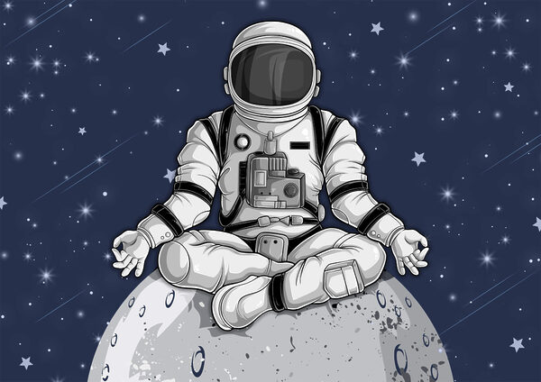 Astronaut sediaci na Mesiaci Astronaut sediaci na Mesiaci