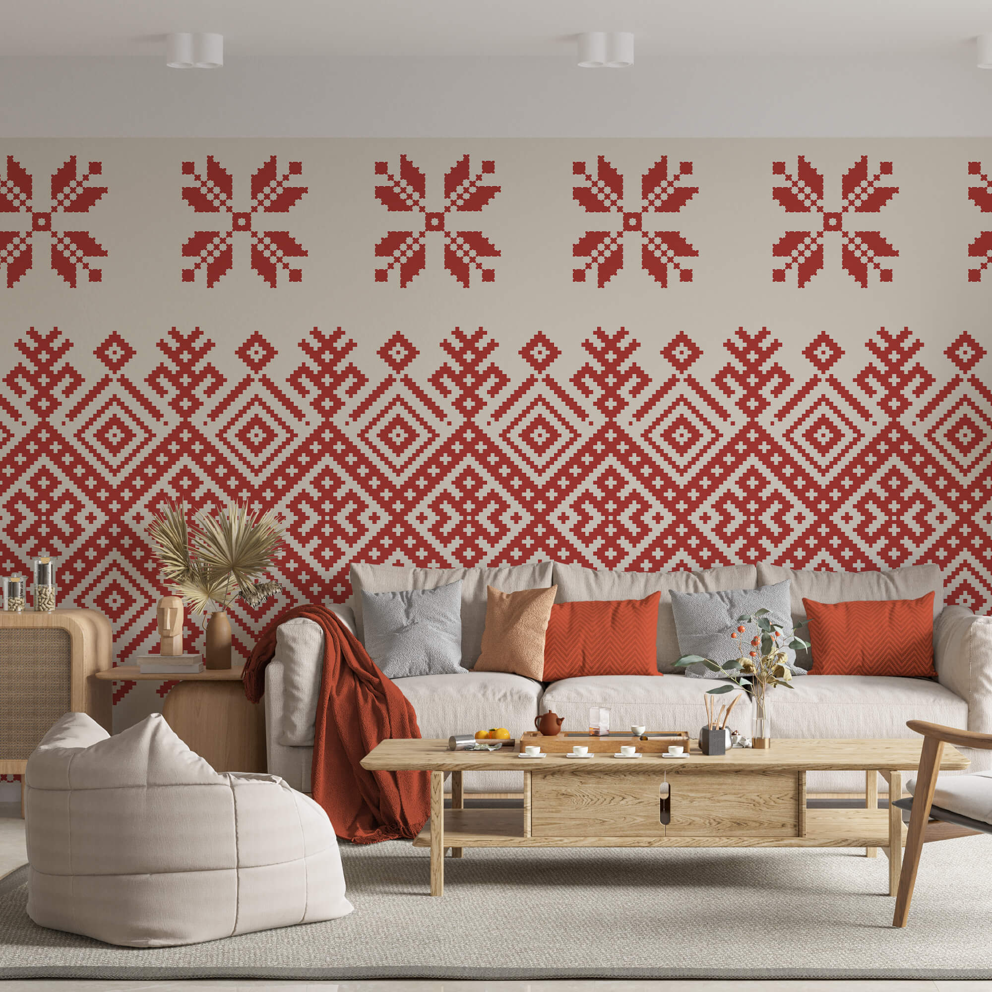 Červený a biely vzor Červený a biely vzor