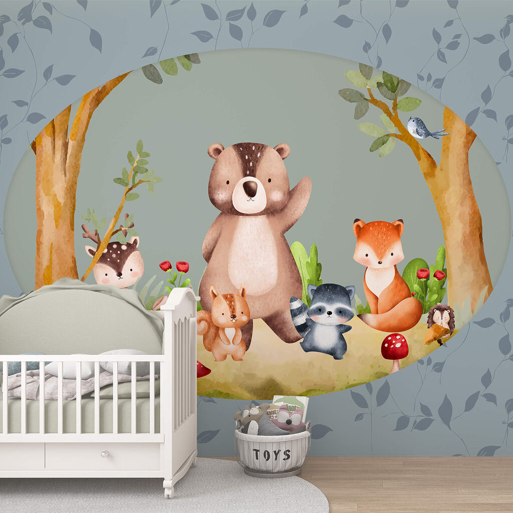 Karikatúra zvierat v lese