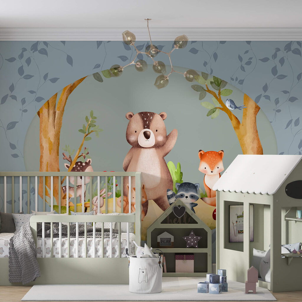 Karikatúra zvierat v lese