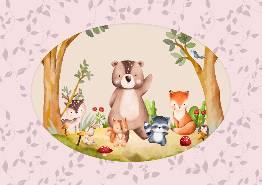 Fototapety Karikatúra zvierat v lese - Image 4