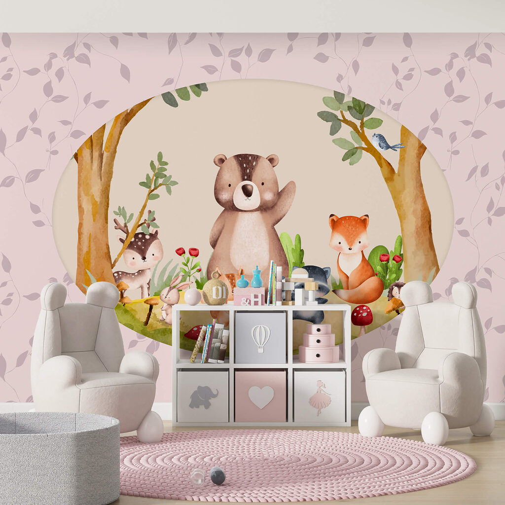 Karikatúra zvierat v lese