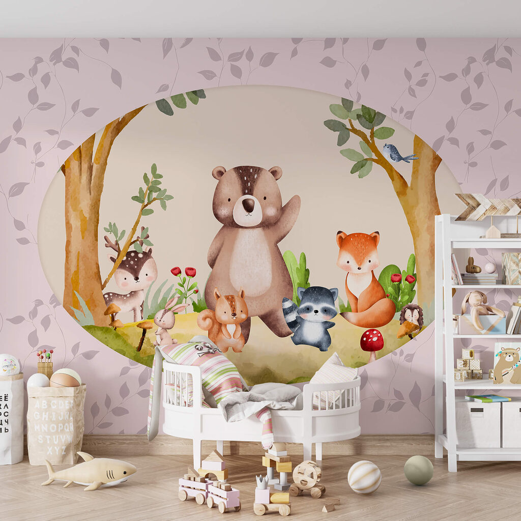 Karikatúra zvierat v lese