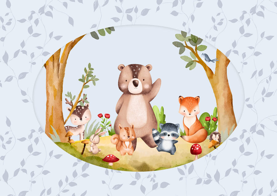 Fototapety Karikatúra zvierat v lese - Image 4